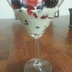 A picture of Berries with Crème Anglais.