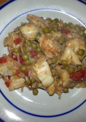 A picture of taisen's mexican rice with chicken.
