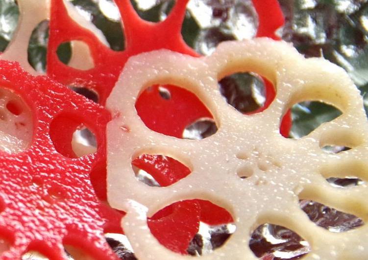 Recipe: Appetizing For Osechi and Special Occasions: Vibrant Red and White Vinegar-Pickled Lotus Root