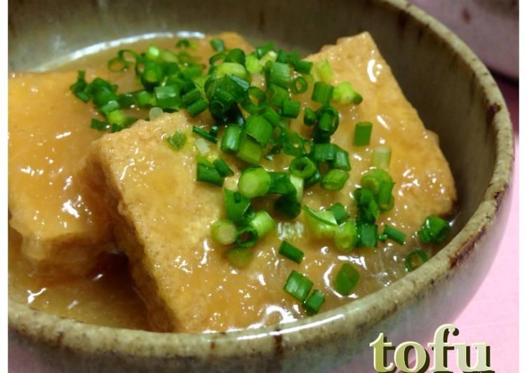 Easy Simmered Atsuage with Grated Daikon Radish