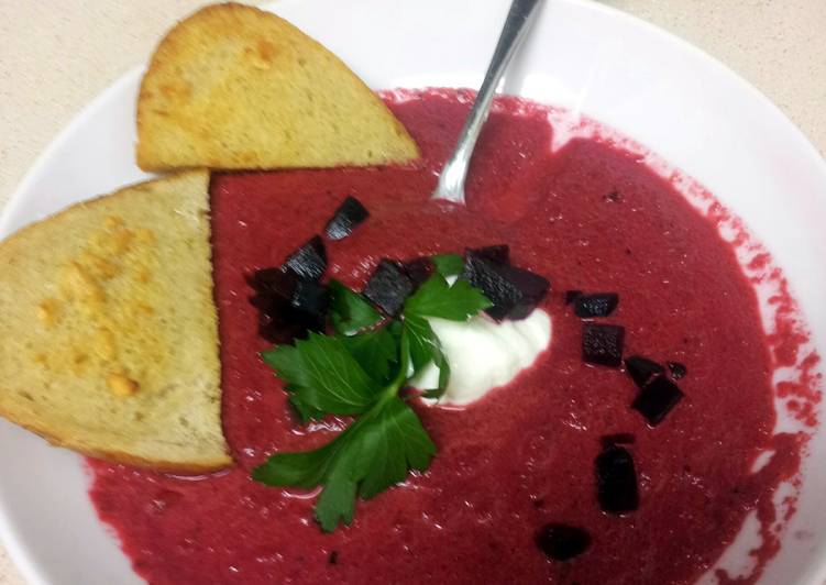 Steps to Make Award-winning Roasted Cream of Beet Soup, GF, O+