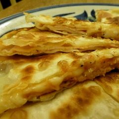 A picture of Ham and Cheese Grilled Between Gyoza Skins.