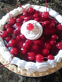 A picture of Easy Black Forest Pudding Pie.