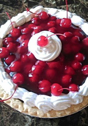 A picture of Easy Black Forest Pudding Pie.