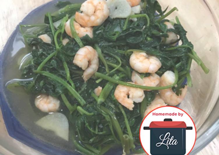 Cara Gampang Menyiapkan Kangkung saus tiram cah udang simple #homemadebylita Anti Gagal