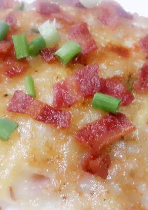 A picture of Kanya 's Bacon Hash Brown.