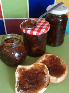 A picture of Vickys Caramelized Pear Jam with Variations, GF DF EF SF NF.