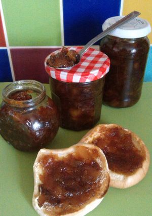 A picture of Vickys Caramelized Pear Jam with Variations, GF DF EF SF NF.