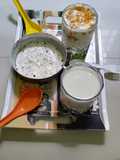 Two types of lassi and dahi tadaka