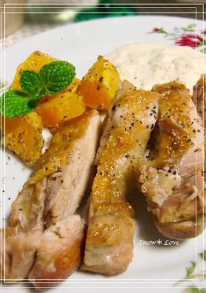 A picture of Sautéed Chicken Thighs in Olive Oil.