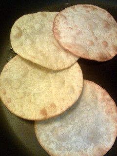 A picture of how to make homemade tostata shells.