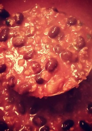 A picture of Quick Vegetarian 3-Alarm Black and Red Chili.