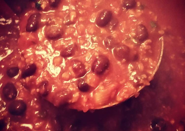 Recipe of Super Quick Homemade Quick Vegetarian 3-Alarm Black and Red Chili