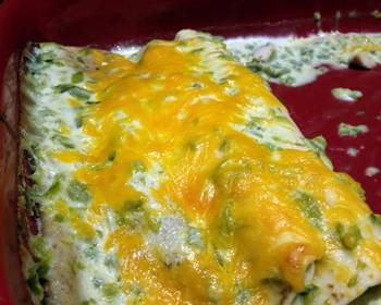 Ultimate Making Recipe Chicken Enchiladas with Green Chile Sour Cream Sauce Delicious Perfect