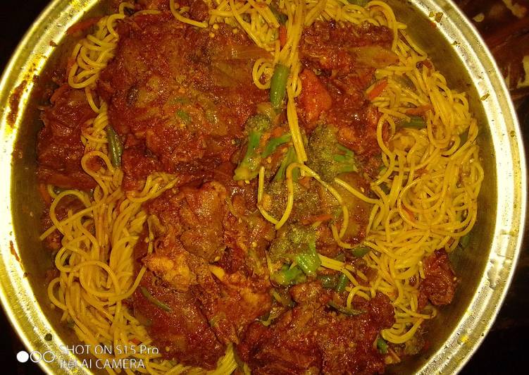 Recipe of Perfect Cinnamon chicken with veggie pasta