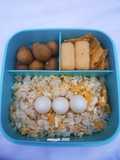 699. Nasi goreng topping telur puyuh (ide Menu Bekal Anak TK)