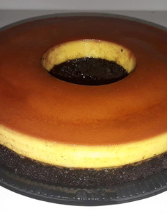 Una foto de Torta chocoflan muy fácil a baño María