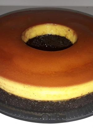 Una foto de Torta chocoflan muy fácil a baño María