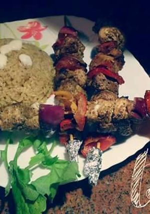 صورة لوصفة شيش طاووق ورز بالقرنقل