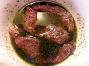 A picture of steak marinate