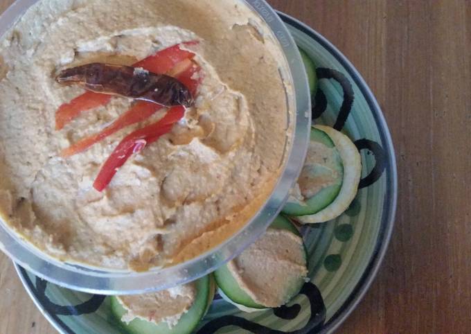 Steps to Prepare Favorite Spicy Roasted Red Pepper Hummus