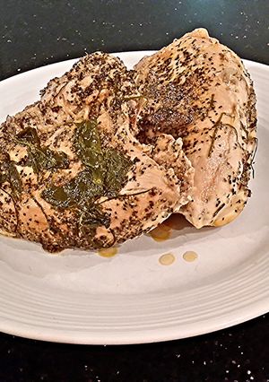 A picture of Lemon Herb Butter Poached Chicken Breasts.