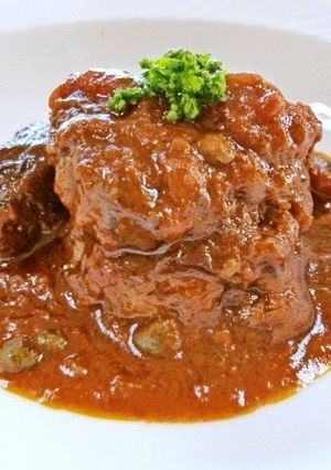 A picture of Beef Shank Stew with the Magic Of Capers.
