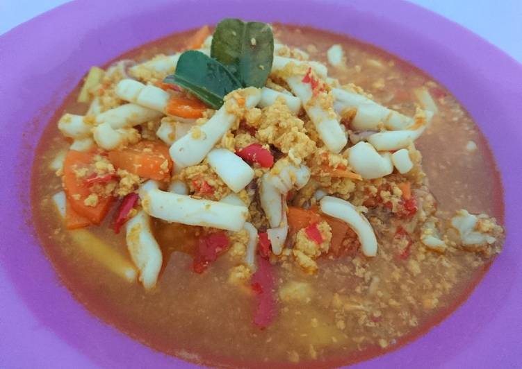 Resep masakan Mikulor (cumi kuah telor) | Bahan Membuat Mikulor (cumi kuah telor) Yang Mudah Dan Praktis