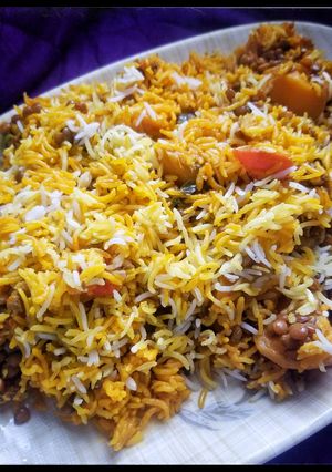 A picture of Spicy Masoor Biryani.