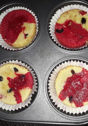 A picture of Strawberry and vanilla muffins.