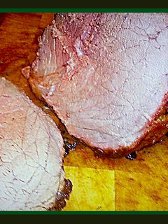 A picture of Tex's Classic British Sunday Roast with a Mustard Glaze 🇬🇧🐮.