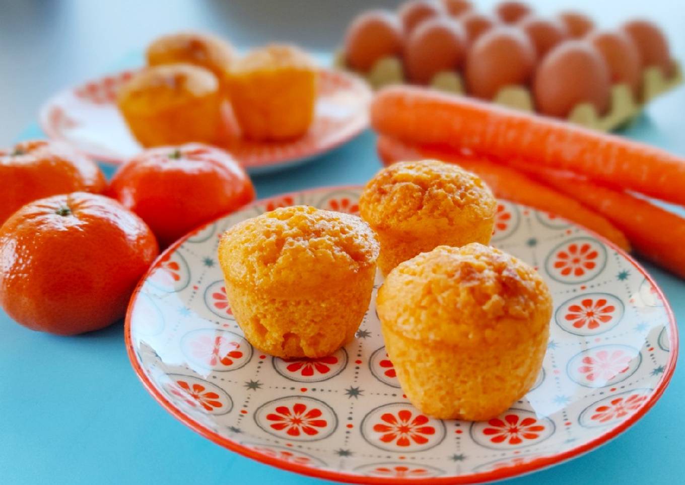 Magdalenas de zanahoria, mandarina y canela