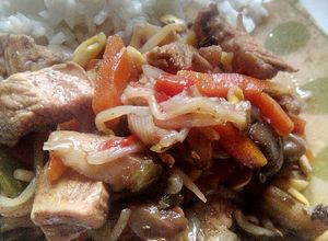 Una foto de Shapsui de pollo y vacuno