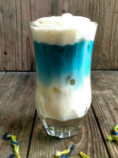 Foto resep Es Susu Bunga Telang