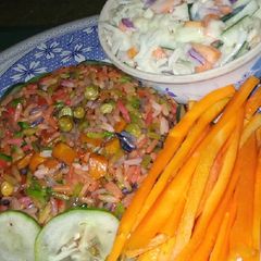 A picture of Rainbow fried rice.