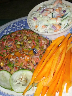A picture of Rainbow fried rice.