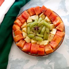 A picture of Tri Color Fruit Chaat.