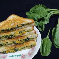 A picture of 20 minutes Spinach Corn Sandwich.