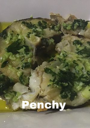 Una foto de Merluza fresca en ajada