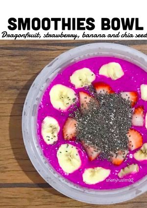 Foto resep Simple Dragon Fruit Smoothies with Chia Seeds