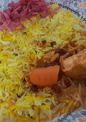عکسی از دستور خورشت مرغ و زرشک