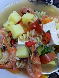 Foto resep Sop udang tahu