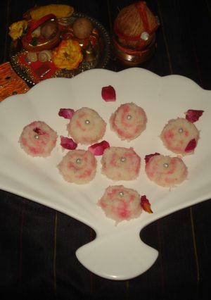 A picture of Nariyal –gulab peda #dussehra.