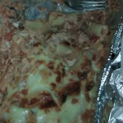 A picture of Cheesy sausage ziti.