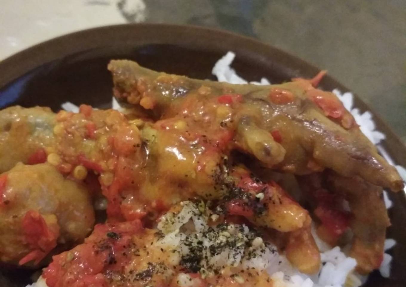 Ceker setan+ taburan bubuk onigiri