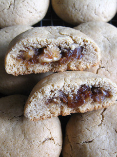 A picture of Dates & Walnuts Stuffed Coffee Cookies.