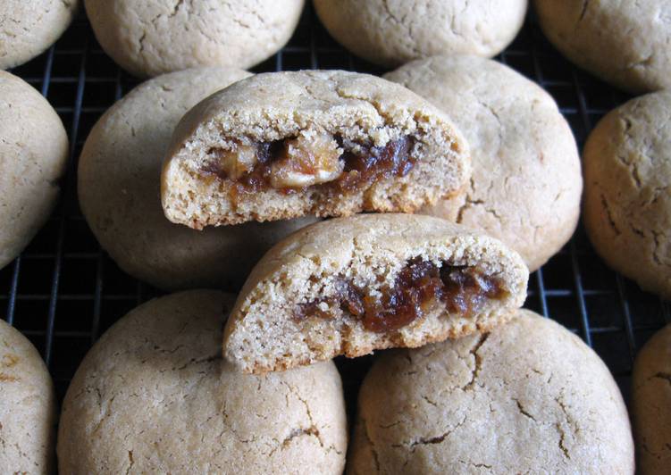 Steps to Prepare Super Quick Homemade Dates &amp; Walnuts Stuffed Coffee Cookies