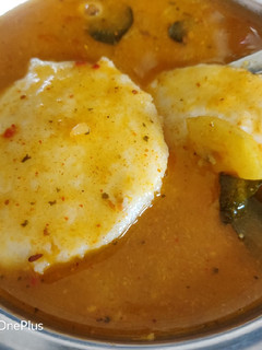 A picture of Idli sambhar.