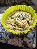 Muffin de espinaca, queso panceta