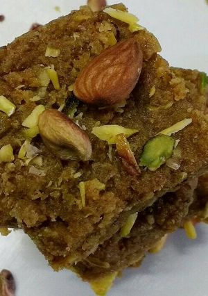 A picture of Chana meva barfi.
